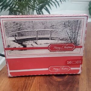 Elegant Merry Christmas Card Set - Red